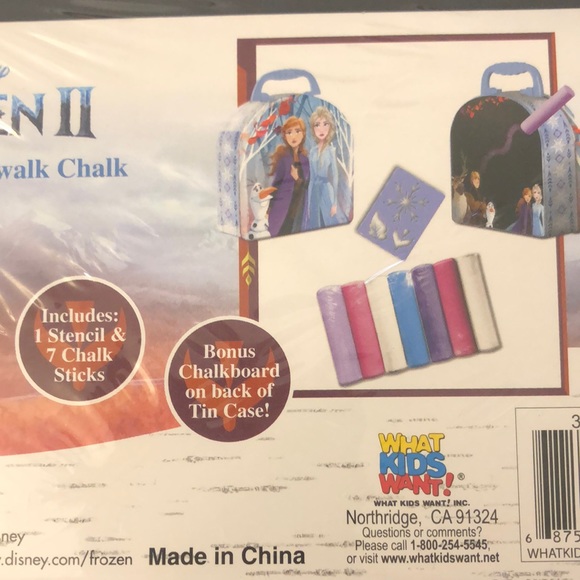 Disney Minnie Mouse Frozen Chalk Stencil Activity Pack Medal Tin Pencil Box NWT - Picture 4 of 5